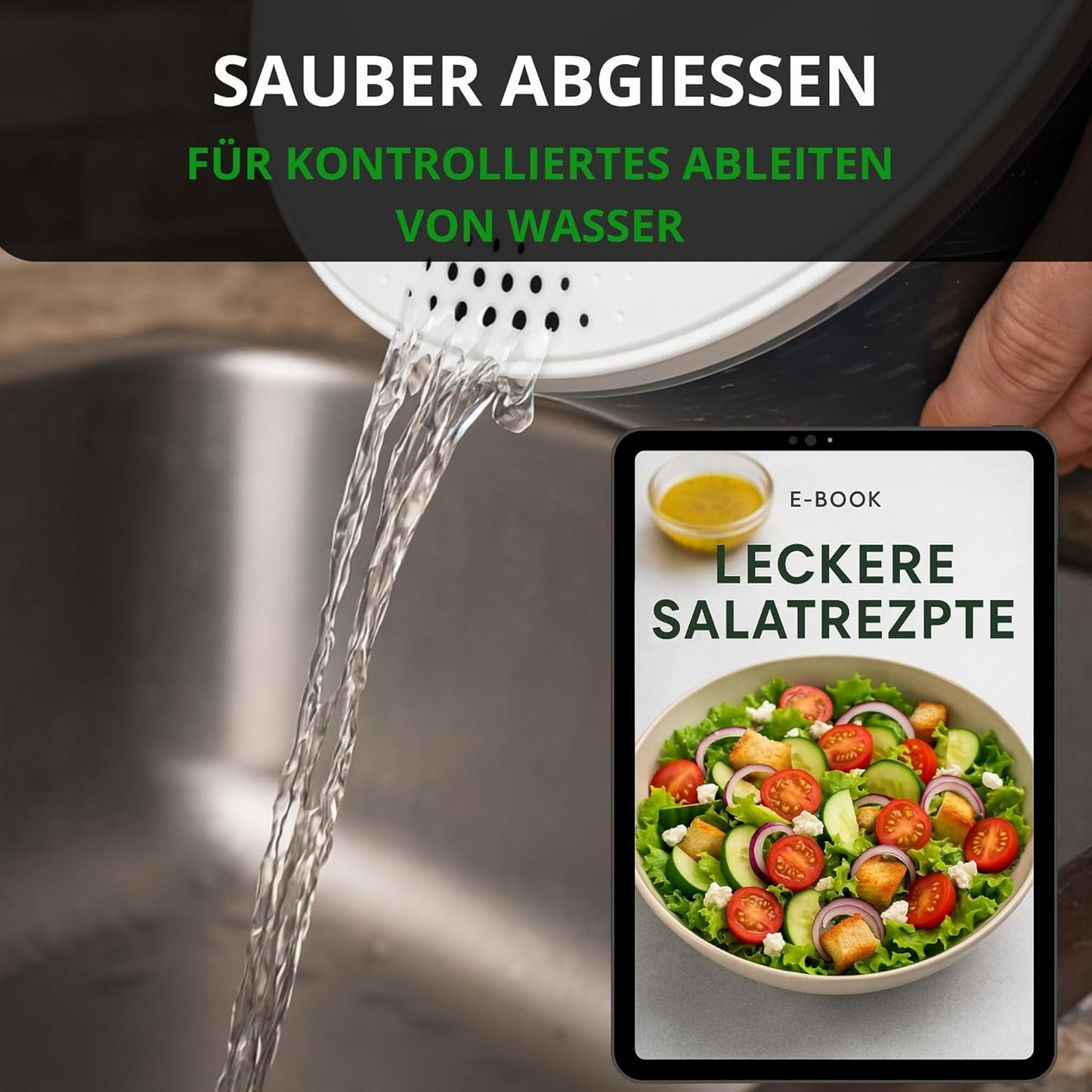Salatschleuder, Salatschleuder Schwarz 5L