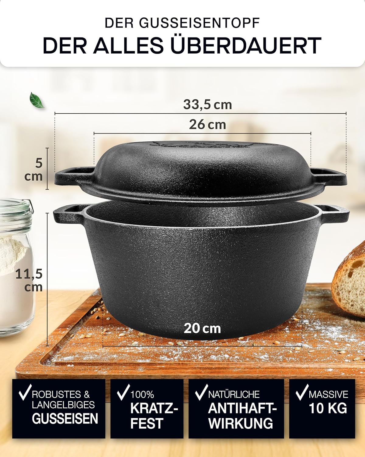Brotbacktopf-Set mit Zubehör