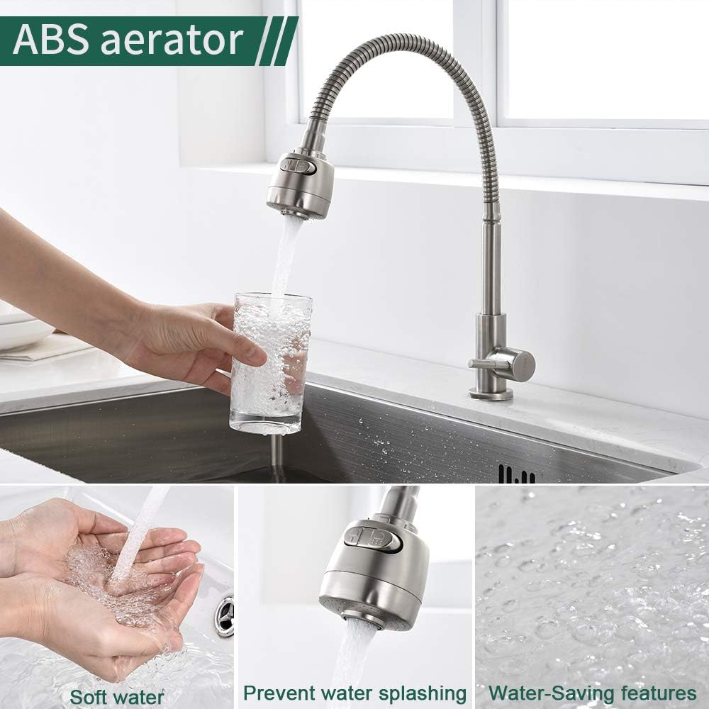 Küchenarmatur Schwenkbar, Gebürsteter-flexibler Küchenwasserhahn