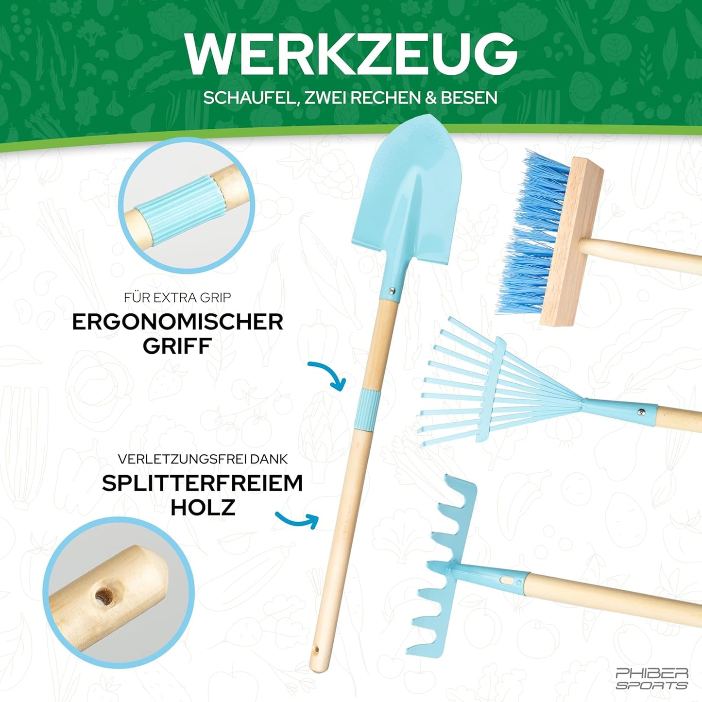 Kinderschubkarre & Gartenwerkzeug-Set, Schubkarre-Set