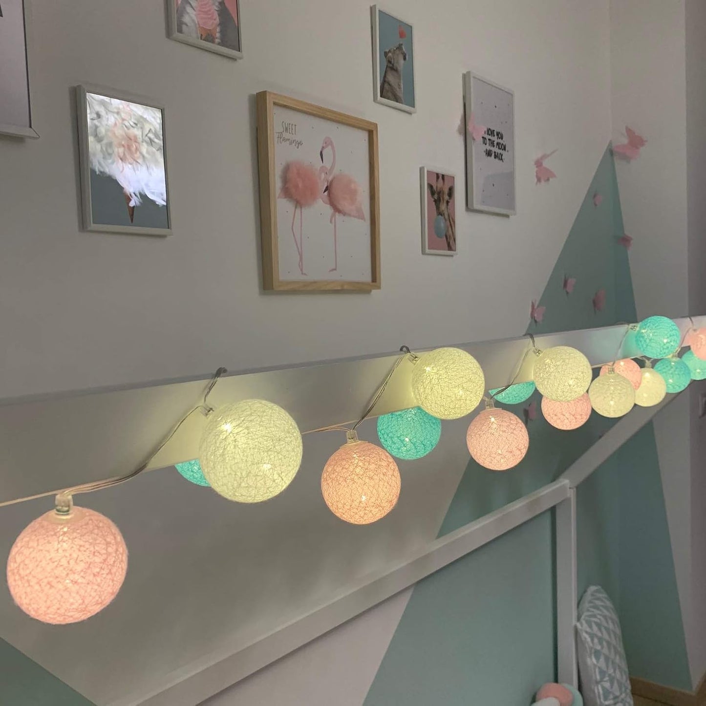 LED Baumwollkugeln, Rosa 3.2 m
