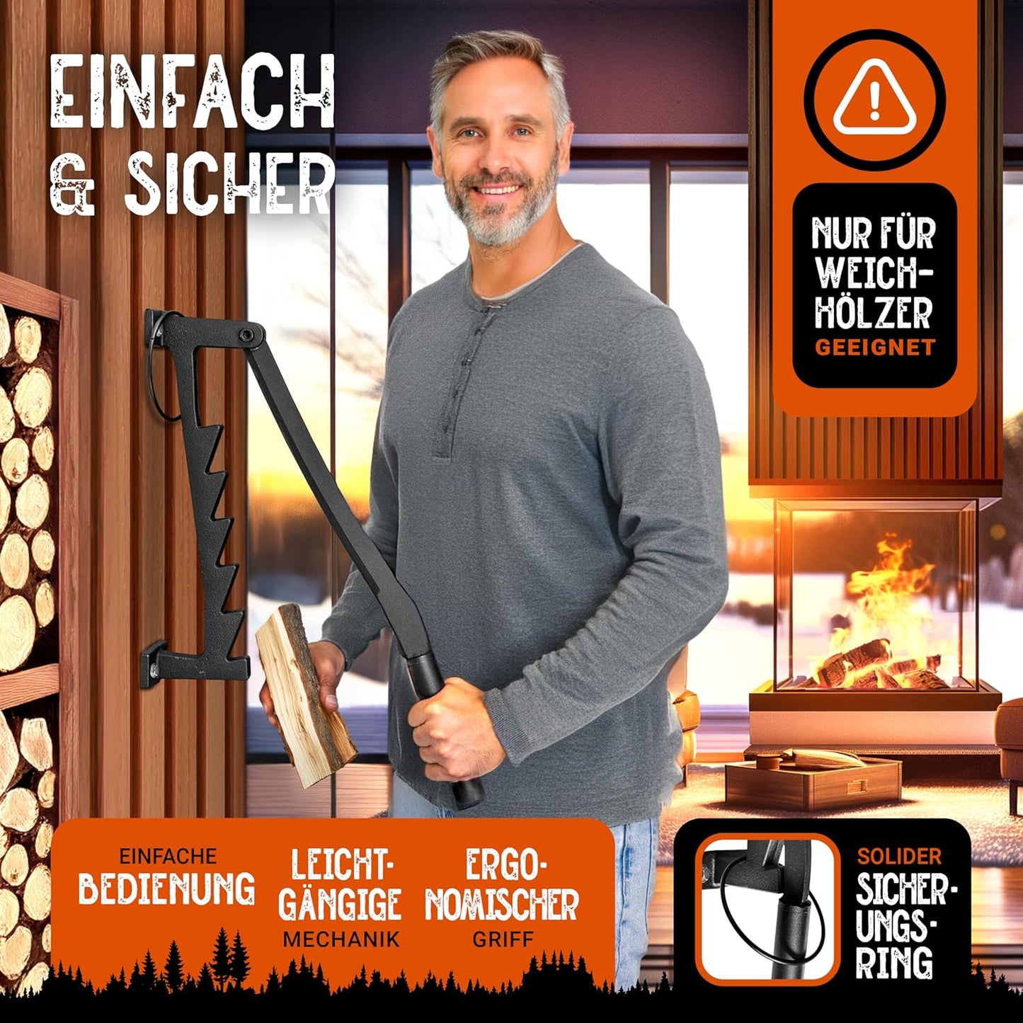 Holzspalter zur Wandmontage