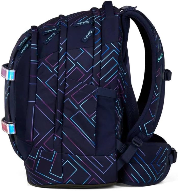 Schulrucksack-Set mit Sporttasche und Schlamperbox, Purple Laser