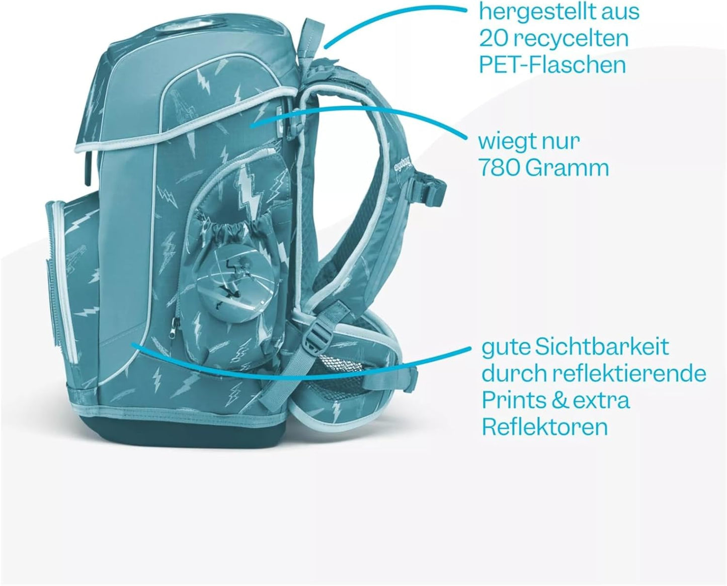 Schultaschen Set CUBO Light, Blütenzaubär - Lila Einheitsgrösse