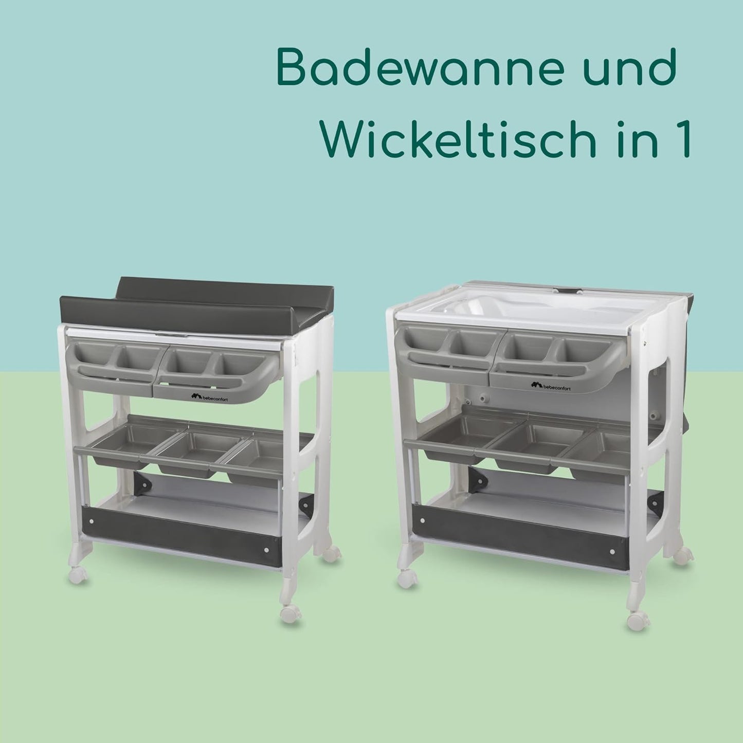 2-in-1 Baby Badewanne & Wickelkommode Dolphy, Dolphy