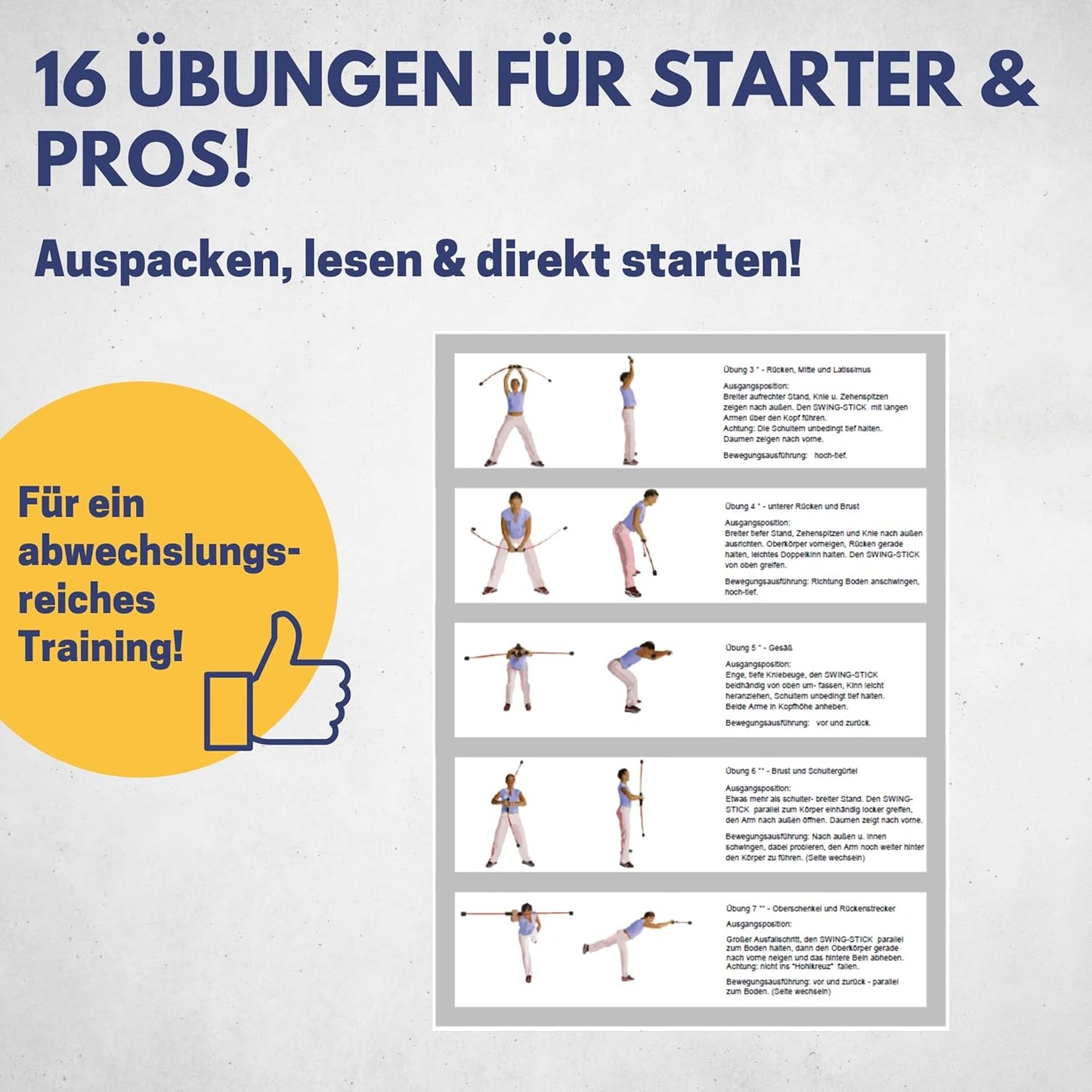 Schwingstab Fitnessgerät, blau