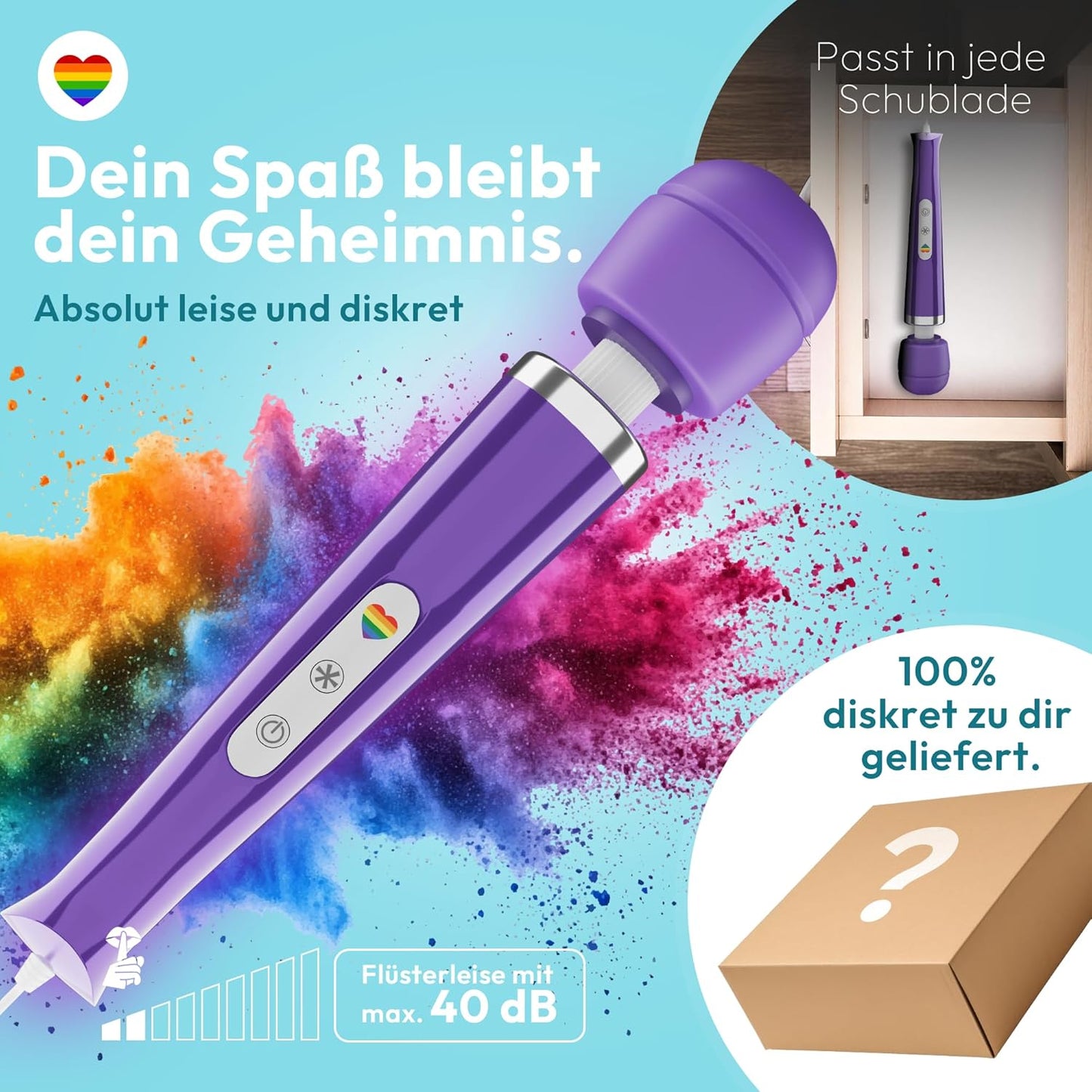 Vibrator mit 20 Modi und 10 Stärken, Lila