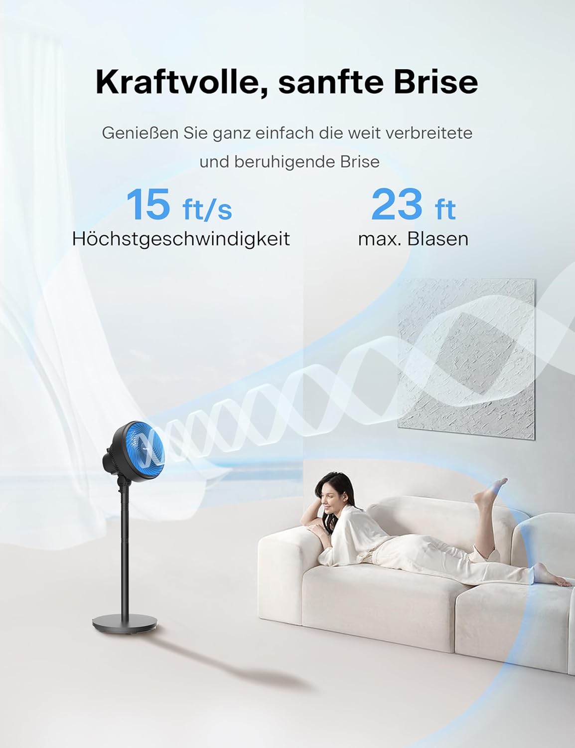 Höhenverstellbarer Säulenventilator, Modern