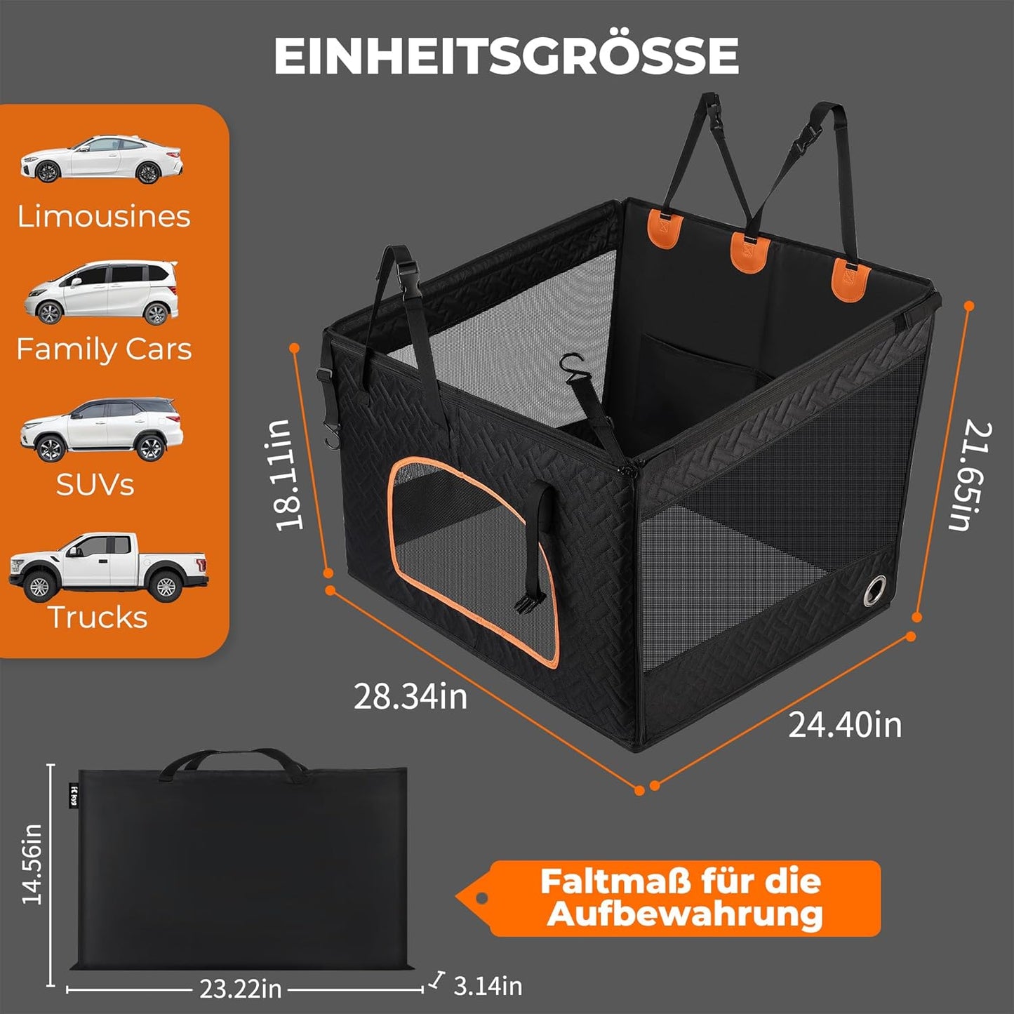 Grosser Hundeautositz mit wasserfester Matte