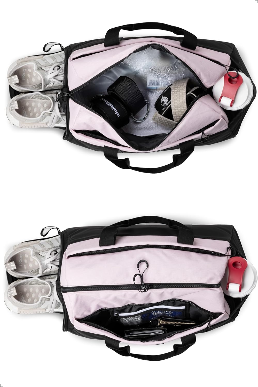 Sport- und Reisetasche mit Schuh- und Nassfach (Klein), Black / Pink 47 x 25 x 27 cm (Small)