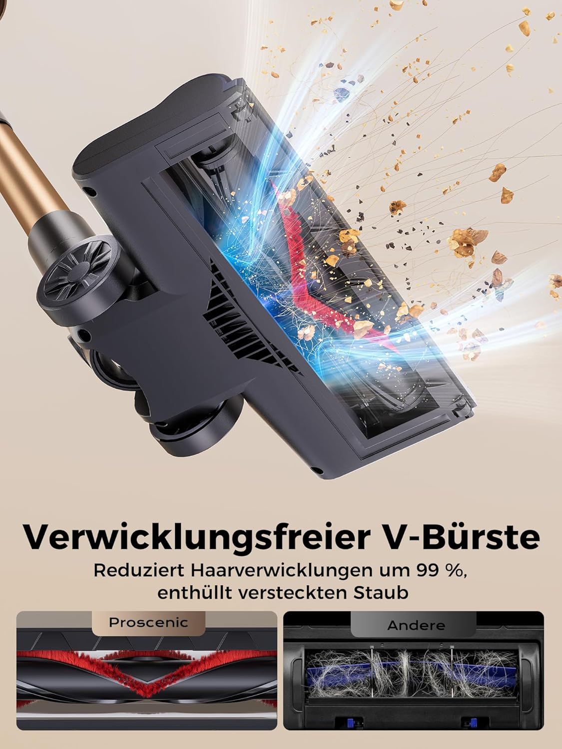 P11 Ultra+ Akku Staubsauger, L Gold