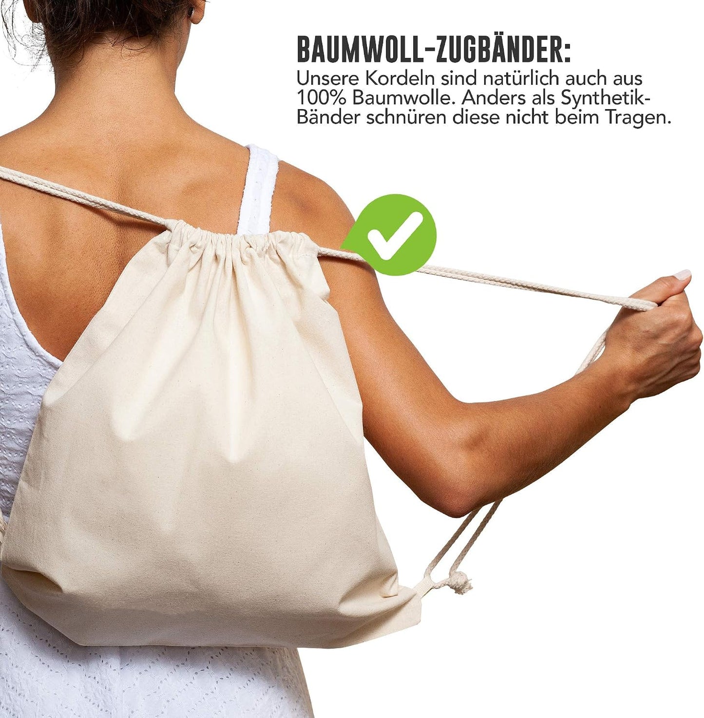 10er-Set Turnbeutel, Natur 38 x 42 cm