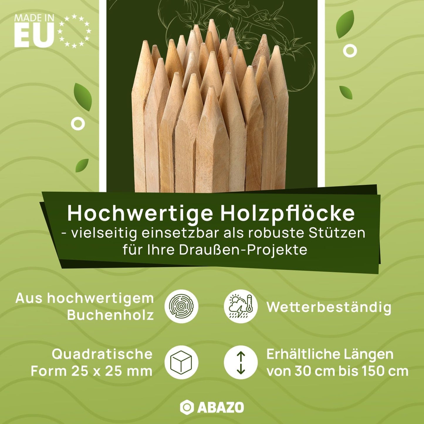 Holzstäbe Pflanzenstützen-Set, 30 cm