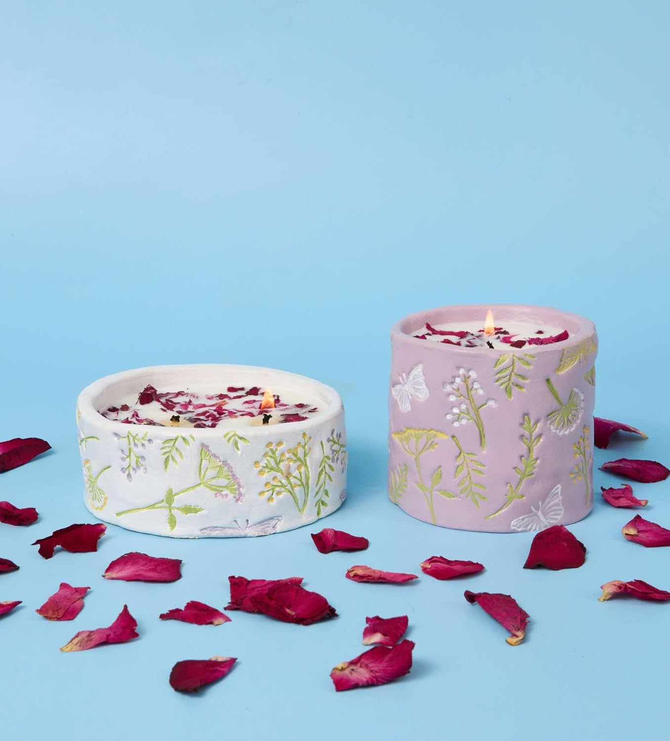Mini-Töpfer-Set für Erwachsene, Wildblumen-Kerzen