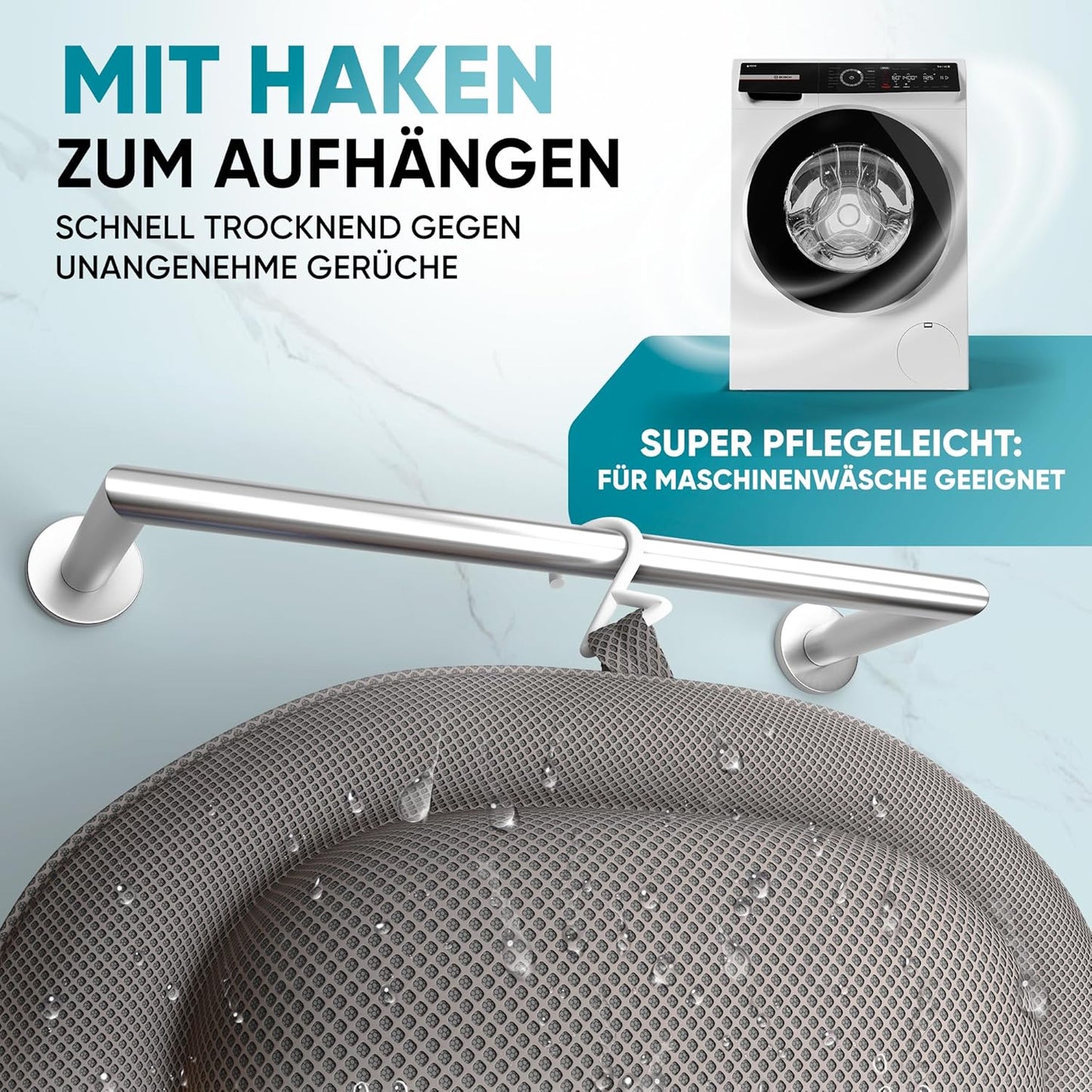 XXL Badewannenkissen, XX-Large Grau
