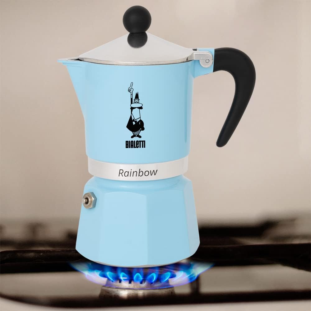 5042 Rainbow Espressokocher, Himmelblau 3 Tassen