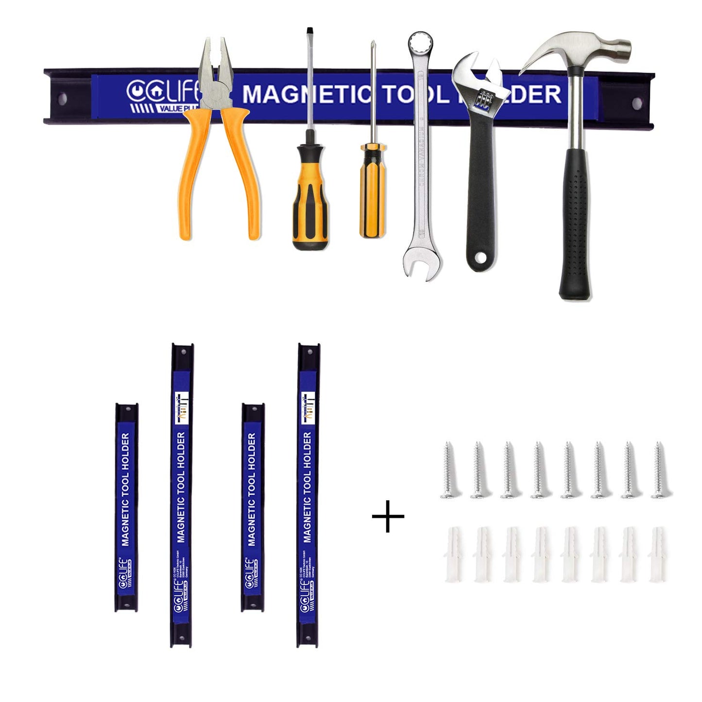 4er-Set Magnetische Werkzeugleisten, 370mm*2+230mm*2