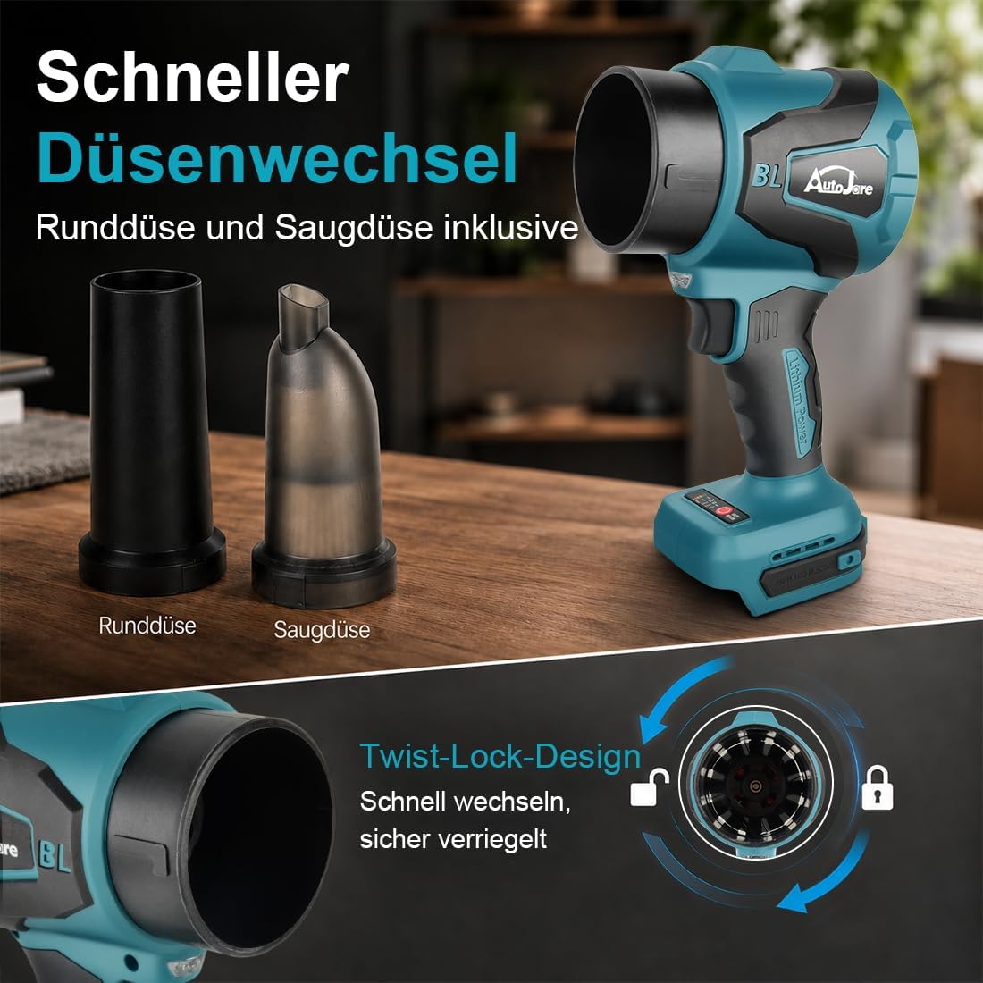 2-in-1 Akku Gebläse-Sauger, ohne Akku