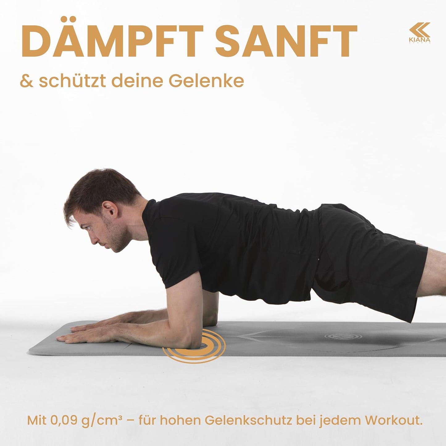 Rutschfeste Yoga- und Sportmatte für Training, Dick (1,5 cm) Grau