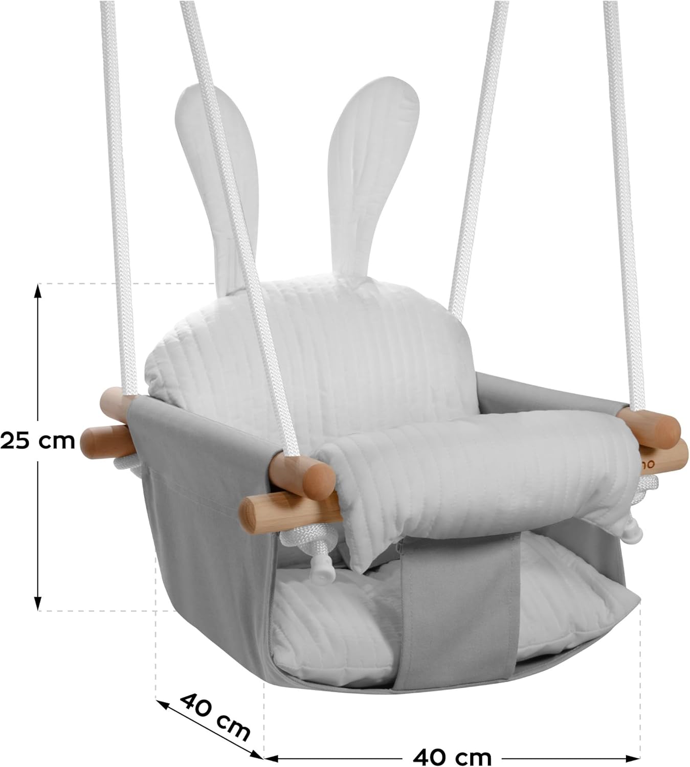Baby-Schaukel Hängesitz mit Sicherheitsgurt, Grau