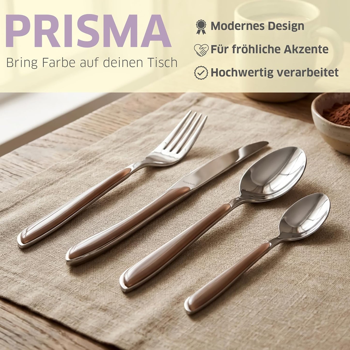 Prisma Besteck-Set, 24-teilig Kakao | 24-teilig