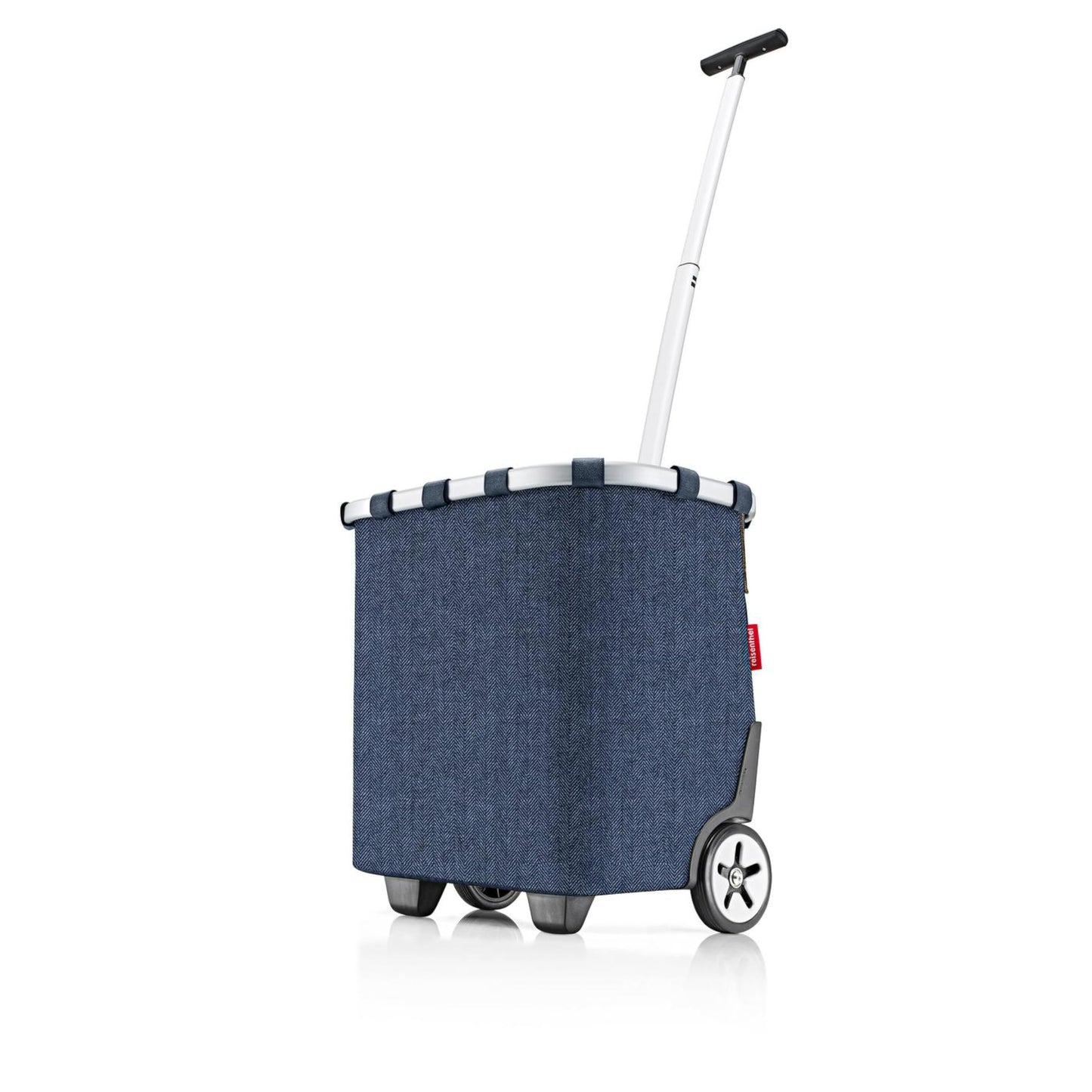 Tragbarer Einkaufstrolley, Herringbone Dark Blue Fischgrätmuster