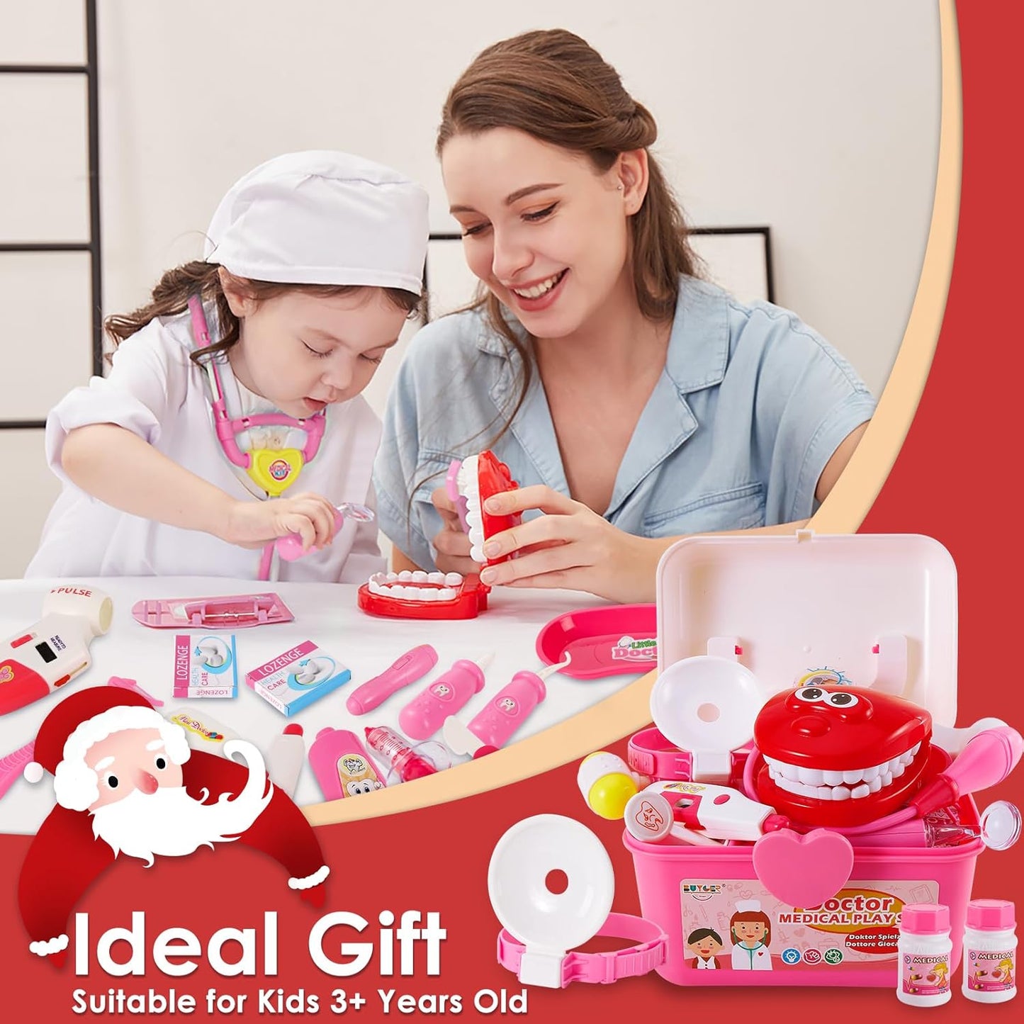 3-in-1 Arztkoffer, Rosa