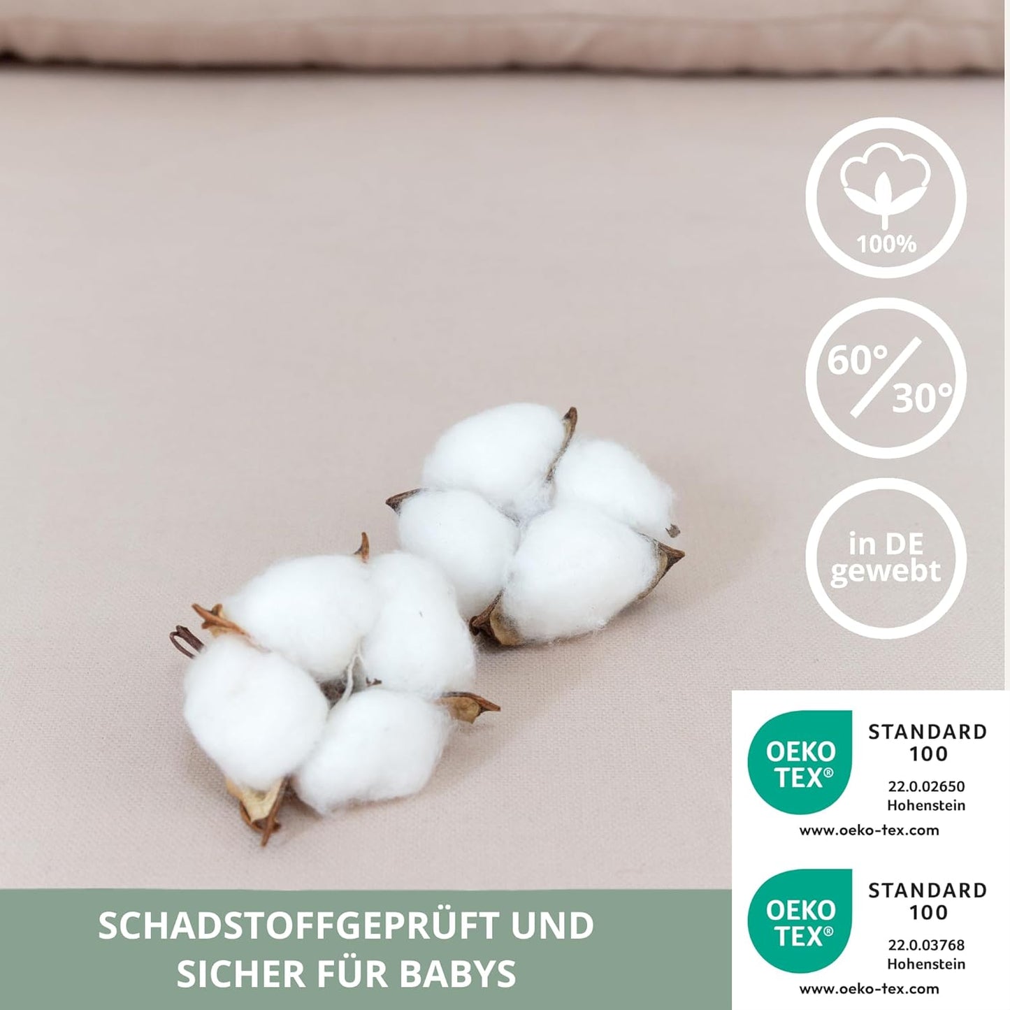 Wickelaufsatz-Set für IKEA HEMNES (3-teilig), Pure Beige 108 cm Aufsatz & Auflage