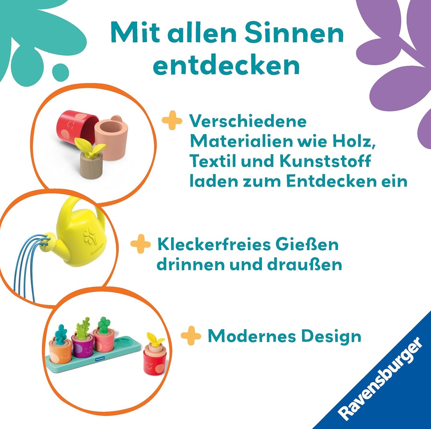 Play+ Puzzle- & Spiel-Set: Meine kleinen Pflanzen – Kinderpuzzle, Pretend Play Set
