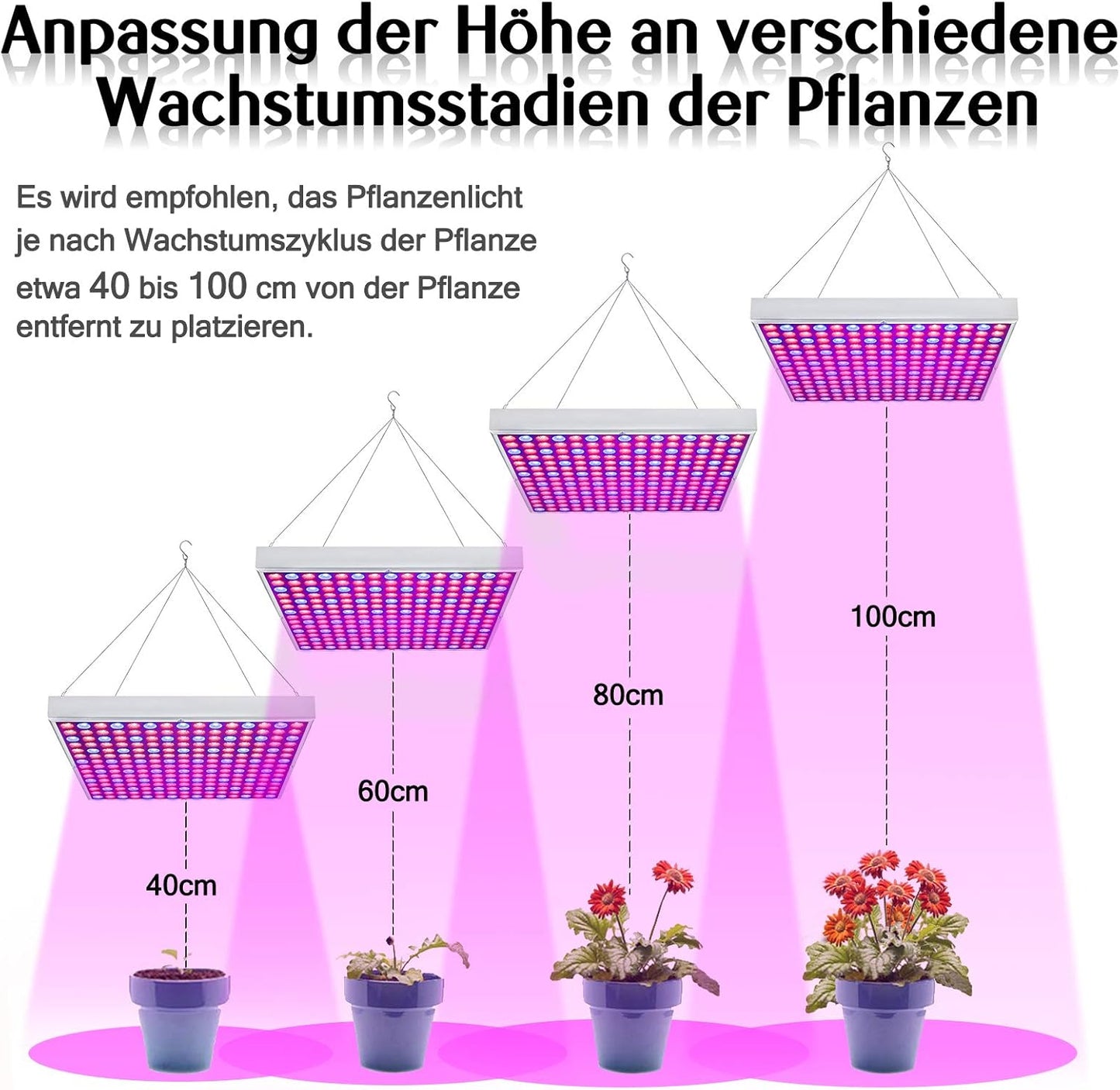 Pflanzenlampe mit 225 LEDs für Zimmerpflanzen, 45w