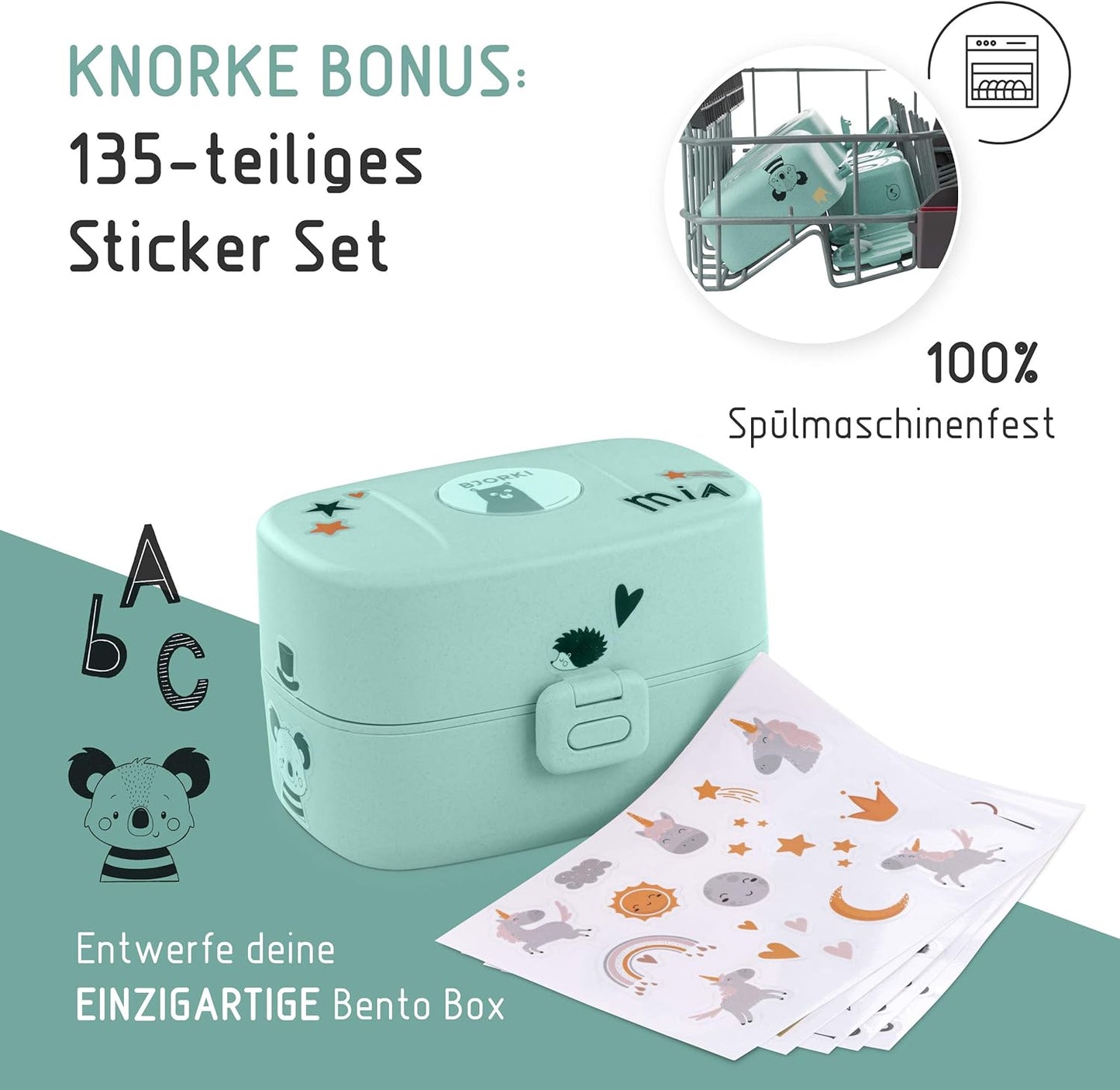 Bento Box, Pastell Blau