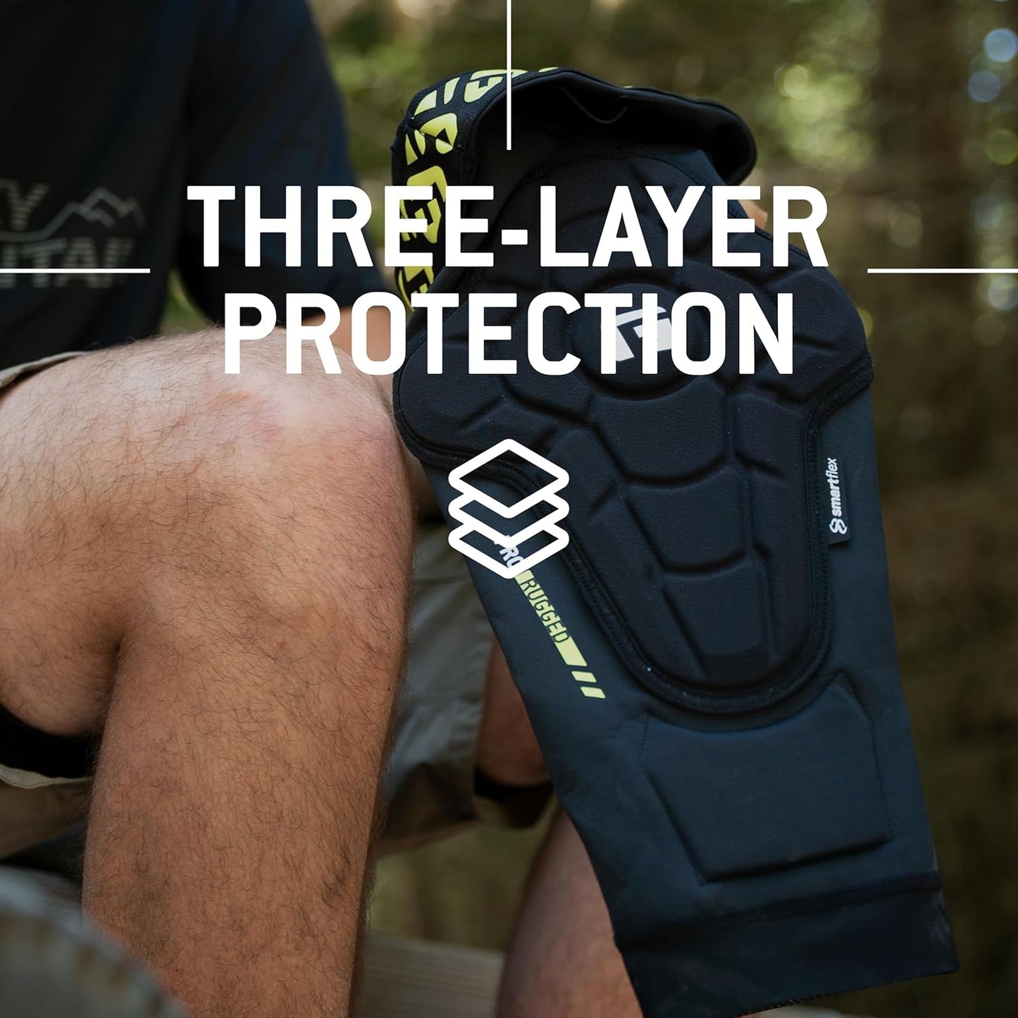 Pro-Rugged 2 Mountainbike Knieschützer, XL Schwarz