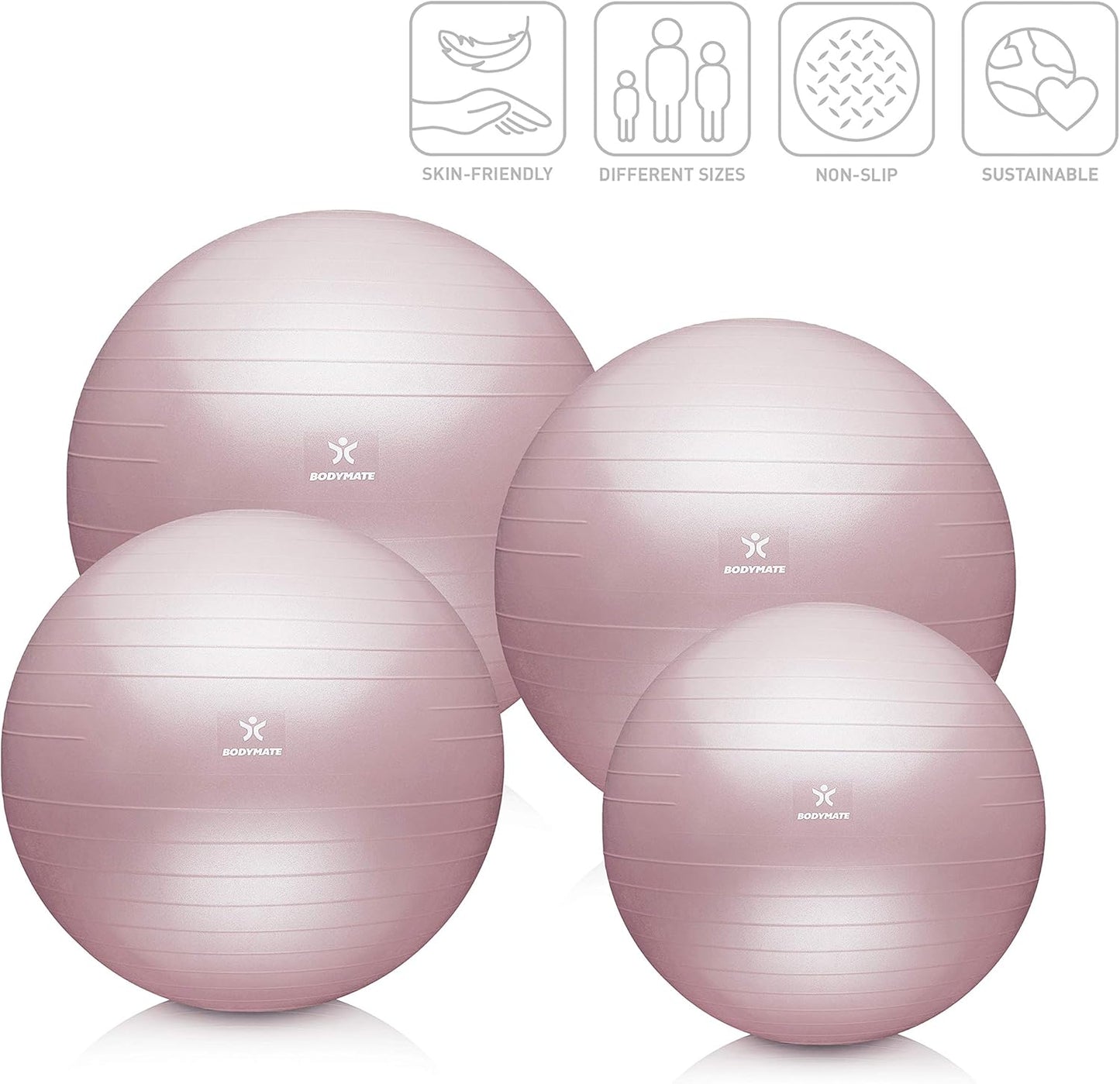 Gymnastikball mit Pumpe, Rose 55 cm (für Körpergröße bis 154cm)