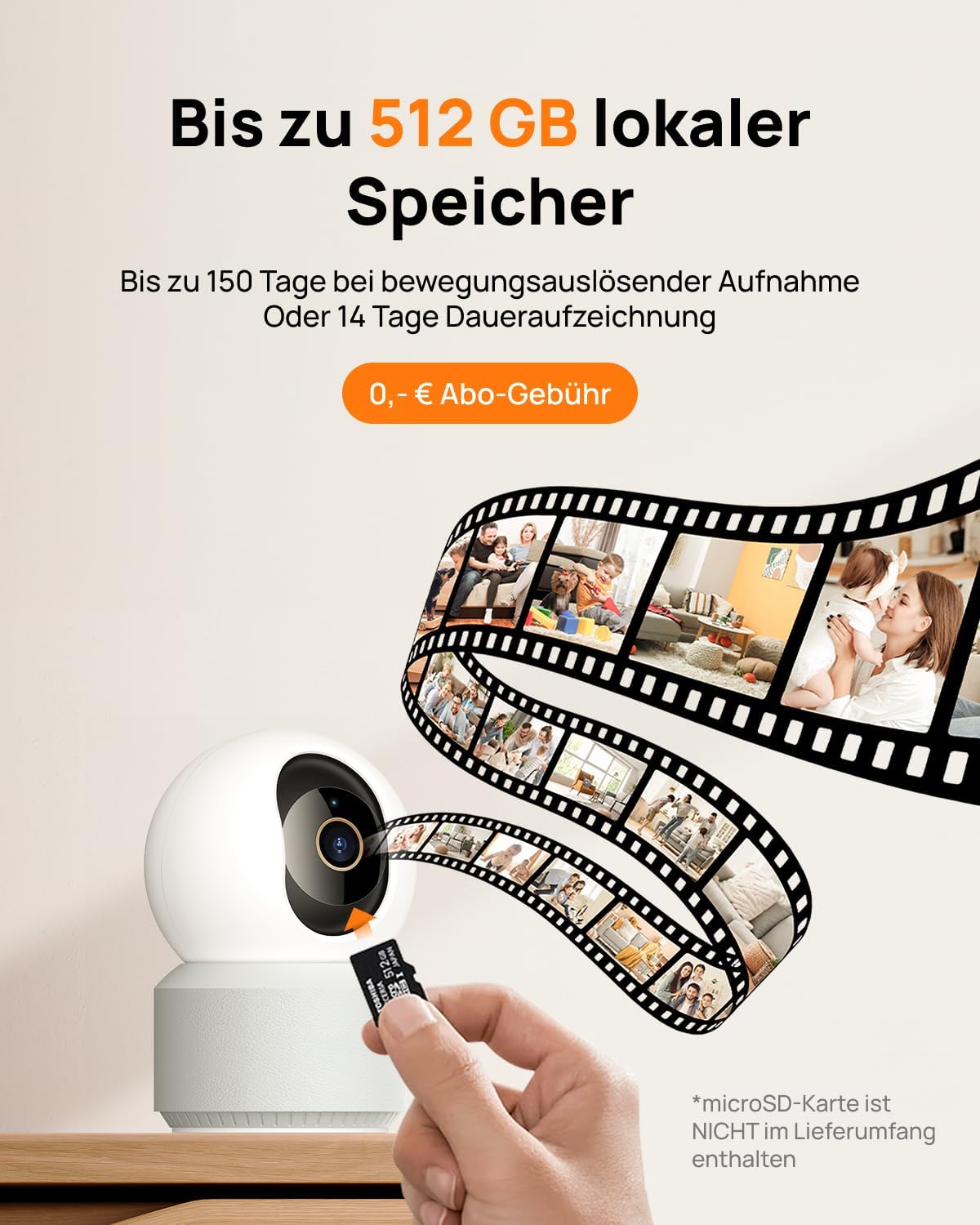 4K UHD Indoor-Überwachungskamera-Set HM1010, 4er-Pack, 4K 360° PT AI Cam - 4 Pack