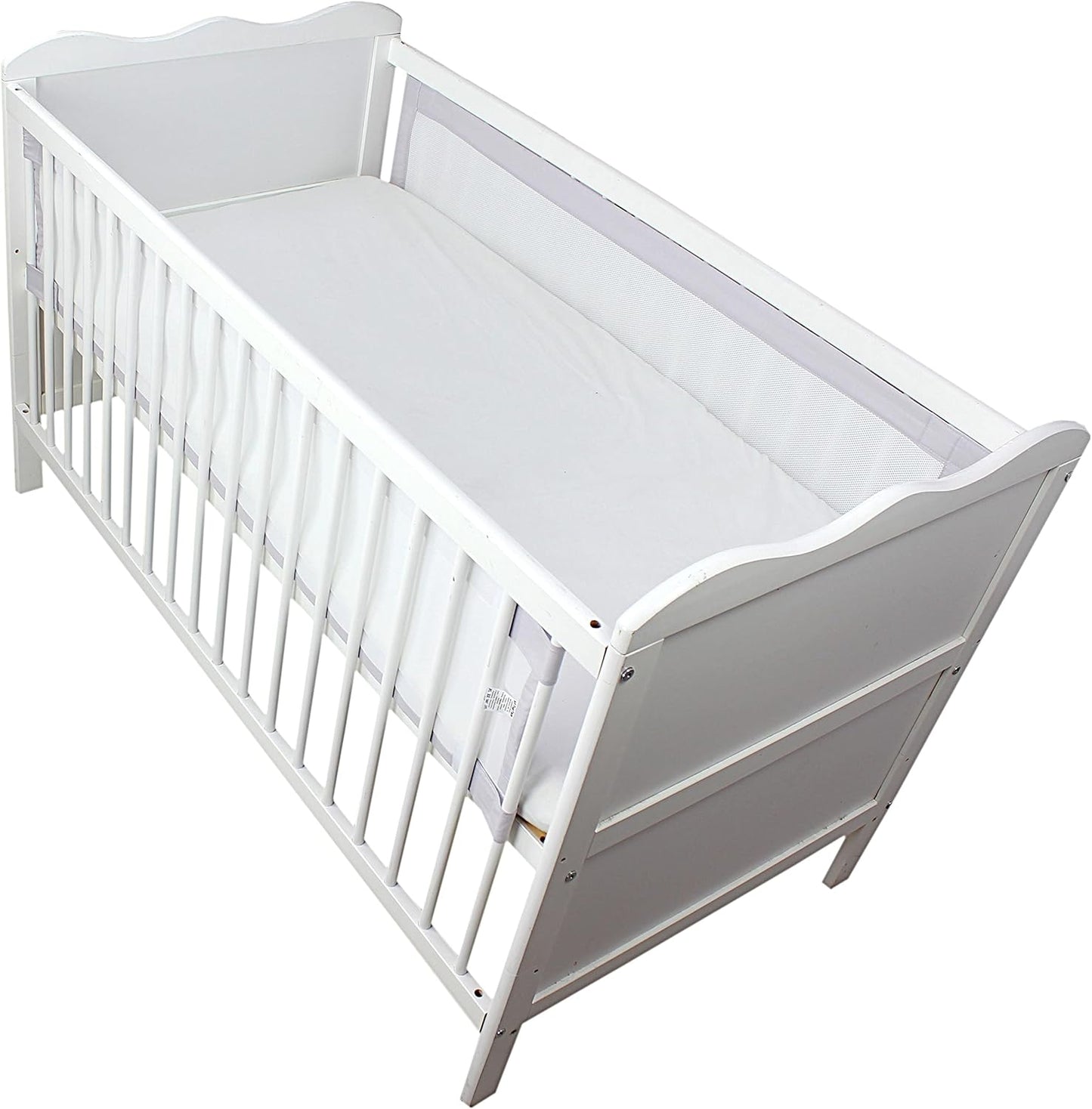 Bettumrandung 2er-Set, ca. 128 x 30 cm (für Babybett 140x70) Weiss / Grau