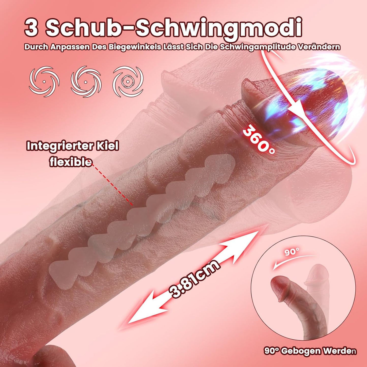 Dildo mit Saugnapf & Vibrationsmodi, Hautfarben