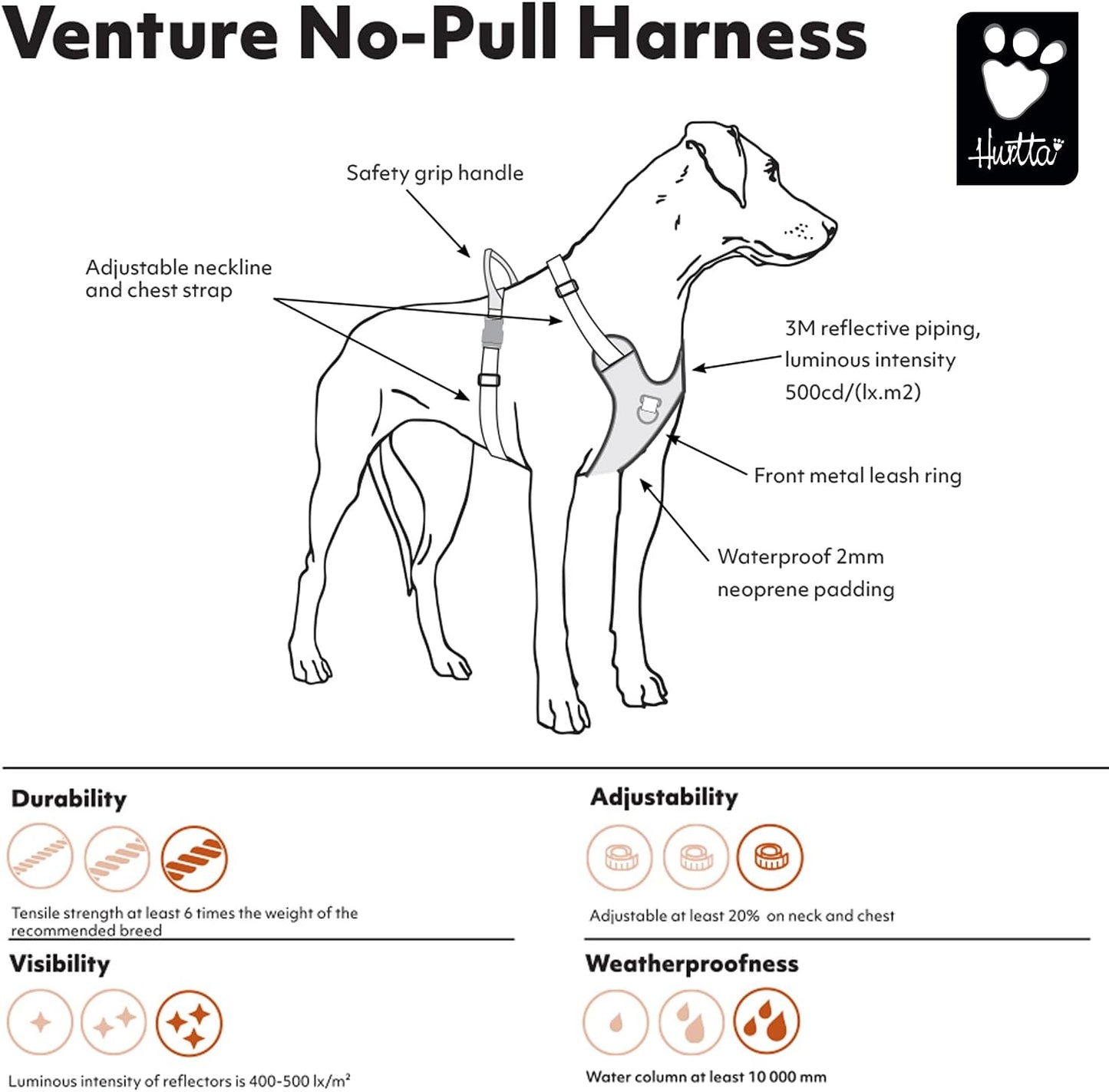 Geschirr Venture No-Pull, 45-60 cm Bilberry