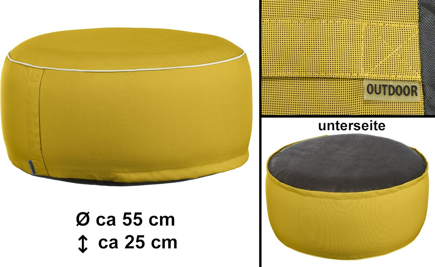 Aufblasbarer Outdoor-Sitzhocker, Gelb