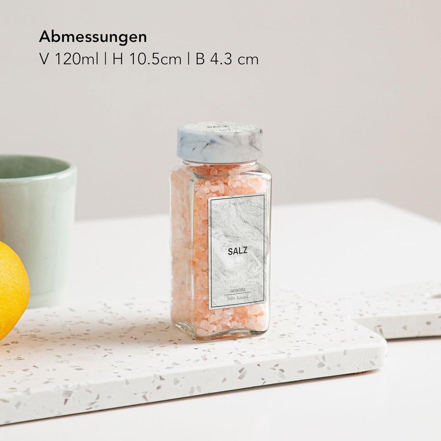 24-teiliges Gewürzgläser-Set, Pearl Marble