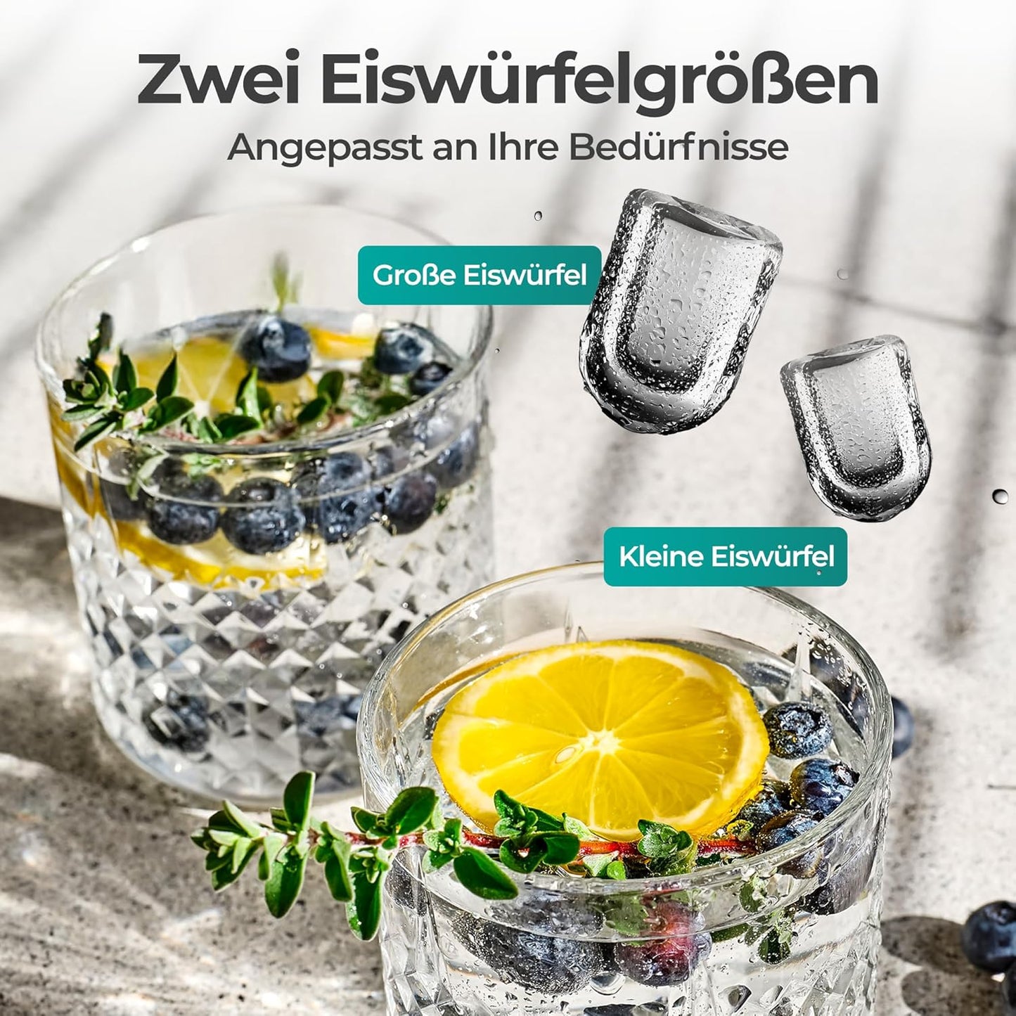 Eiswürfelmaschine, Schwarz 1L