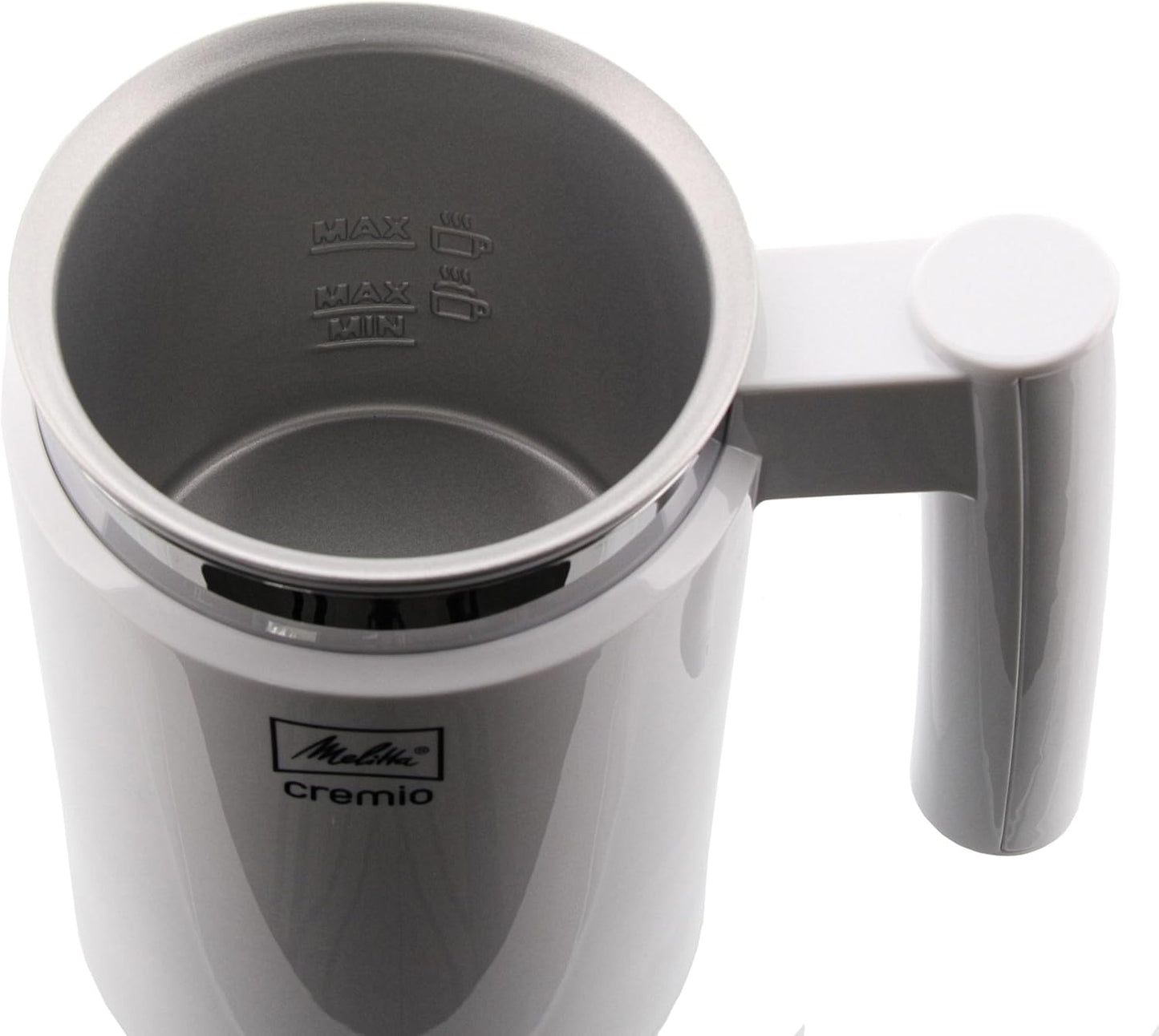 Milchaufschäumer CREMIO für warme & kalte Milch, Weiß/Flyaway Orchidee