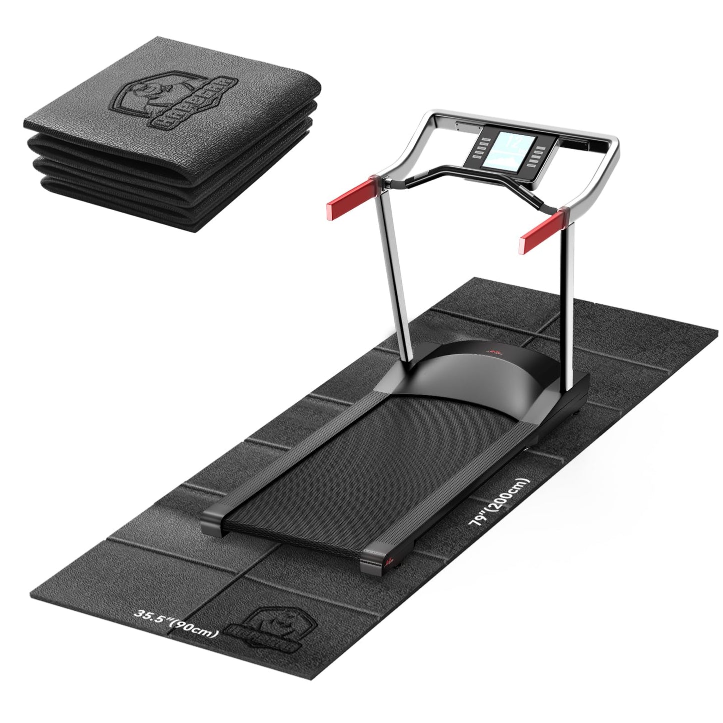 Faltbare Bodenschutzmatte für Fitnessgeräte, Faltbare -200x90cmx5 mm