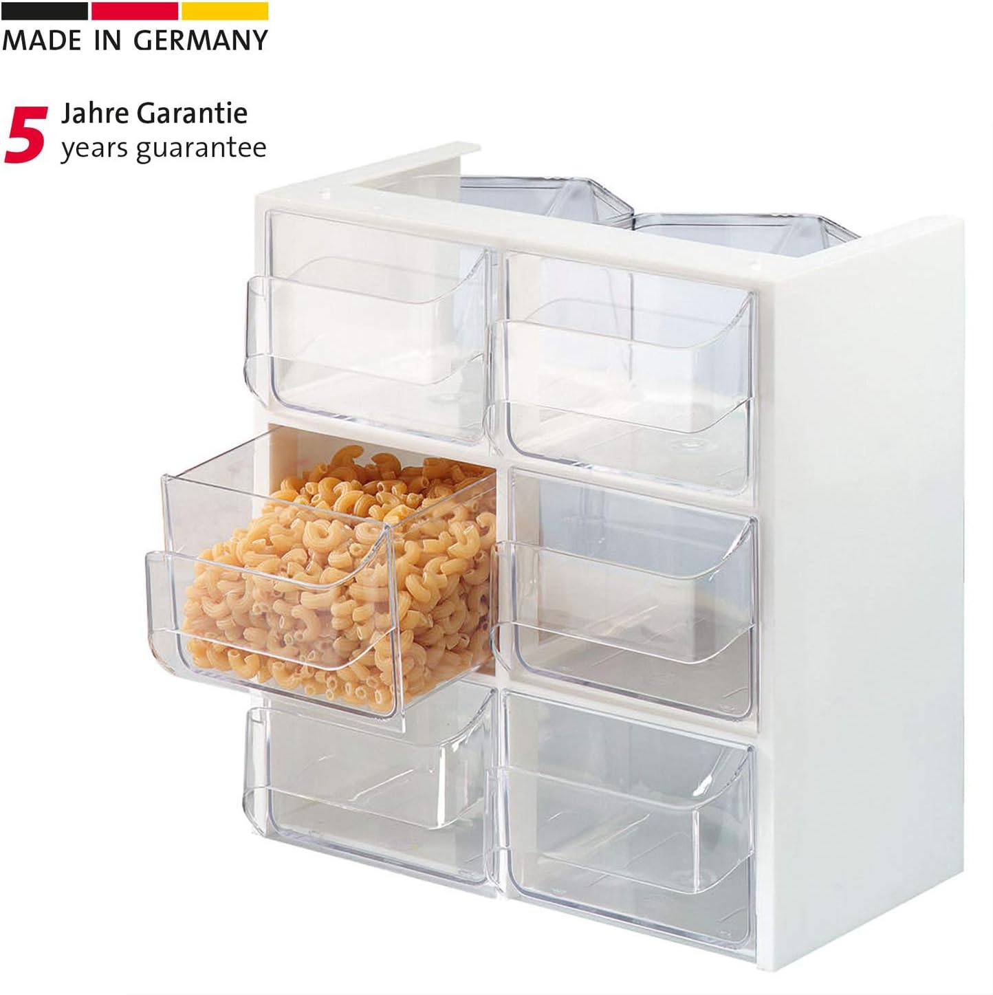 Schüttengehäuse mit 6 Schütten, White