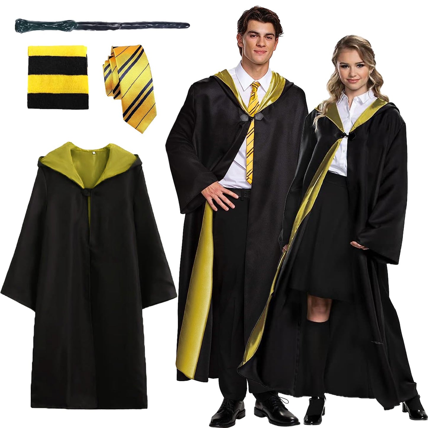 Magic Robe Zauberer-Cosplay-Set, Gelb M