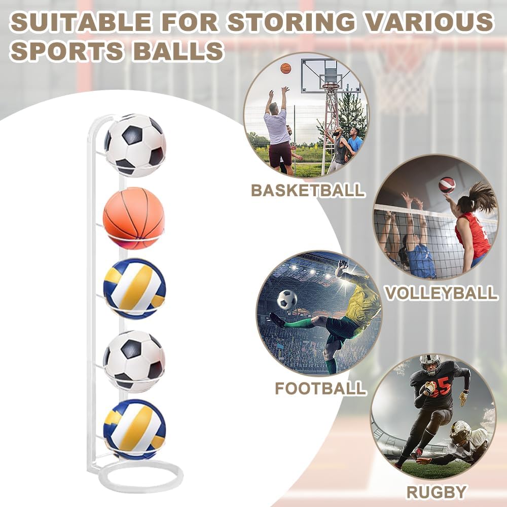 Ballständer für Basketball & Fussball, Weiss