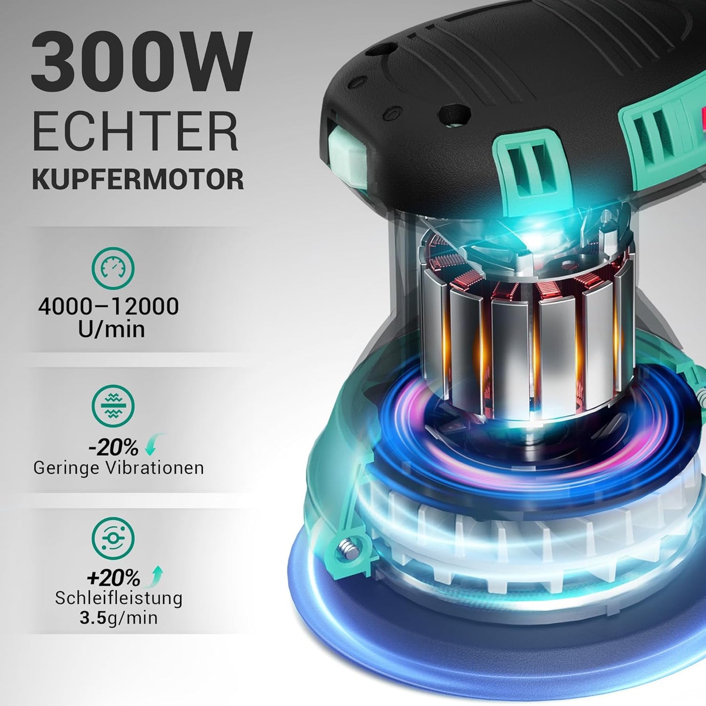Exzenterschleifer mit Staubfangbehälter