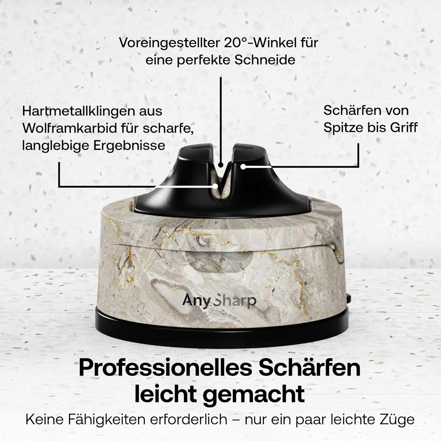 Evo Messerschärfer mit PowerGrip Saugnapf, Evo Stein