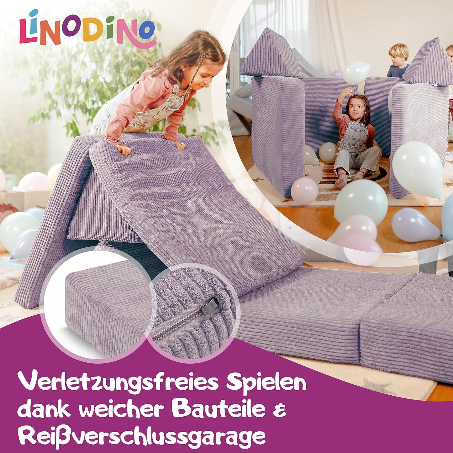 Spielsofa für Kinder, Oktopus Lila