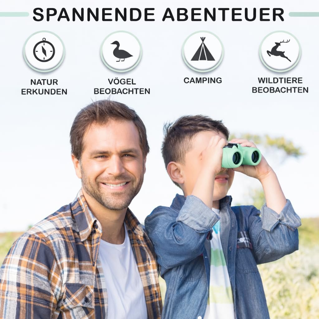 Fernglas für Kinder inklusive Lupe & Kompass, mintgrün