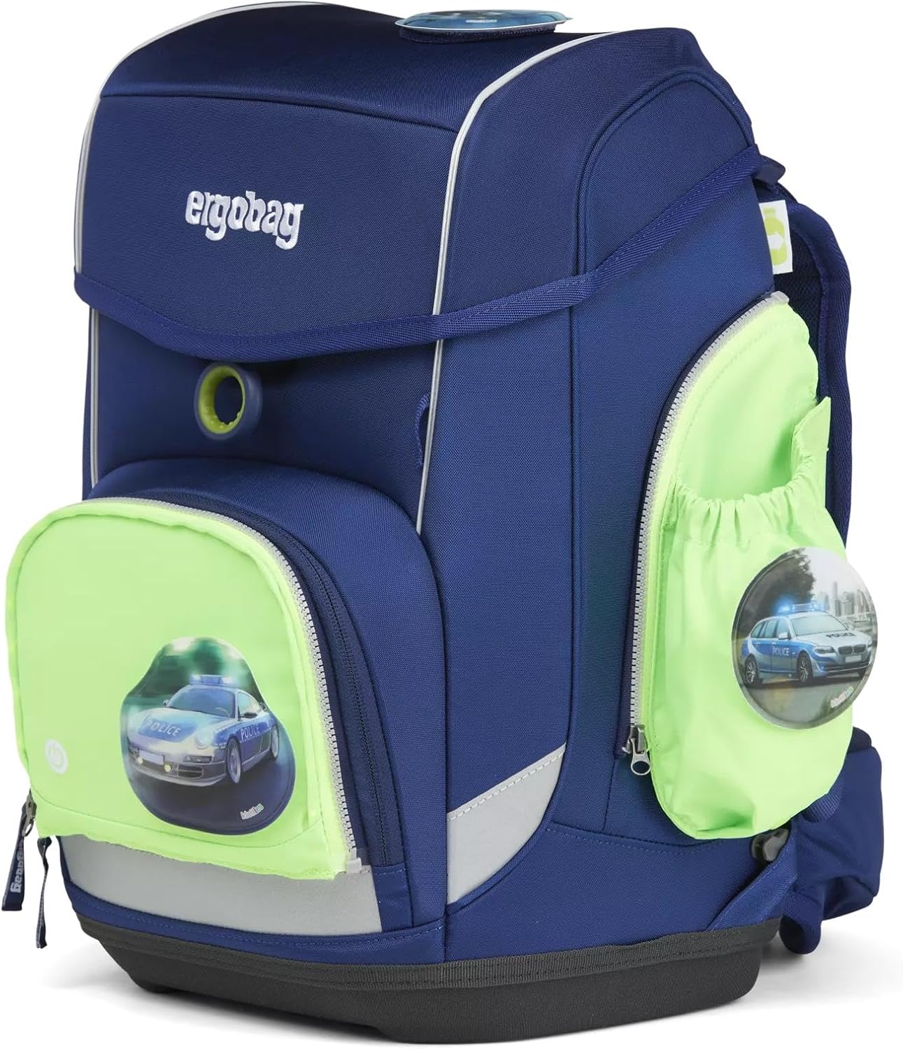 Fluo LED Seitentaschen-Set für Schulranzen, Einheitsgrösse Grün (Verde)